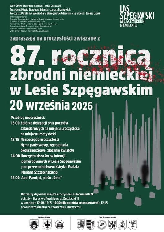 87. Rocznica Zbrodni Niemieckiej w Lesie Szpęgawskim